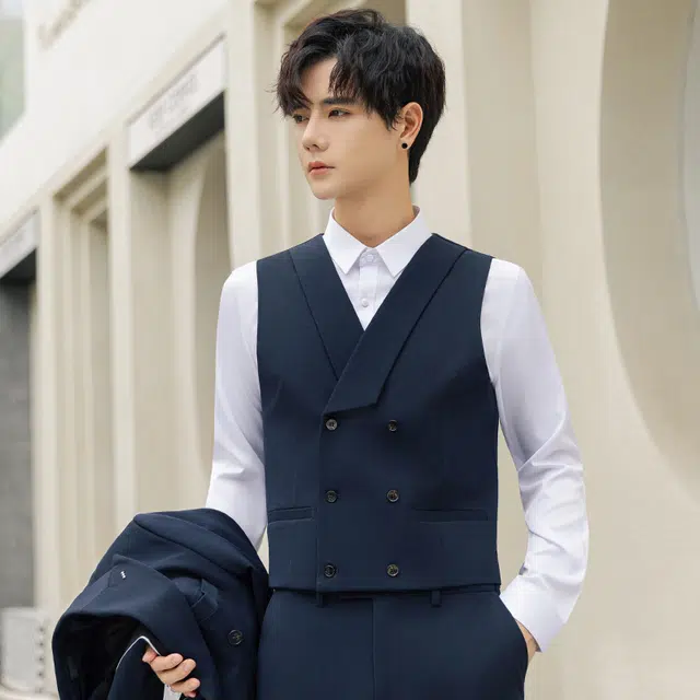 艾梵斯贝 轻奢高品质平驳领胸针点缀干练职业正装通勤风气质款商务大气休闲时尚高级感西服西装套装 男款