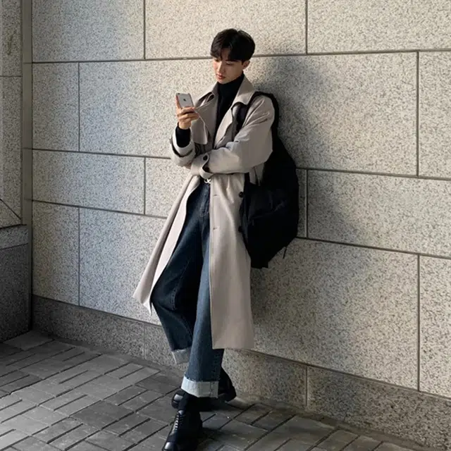 艾梵斯贝 秋冬韩版高级感风衣长款潮流宽松过膝日系双排扣简约时尚百搭日常休闲商务外套加厚夹棉大衣 男女同款