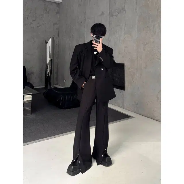 艾梵斯贝 美式复古潮流高级感日常通勤休闲商务老钱风简约设计款日系修身立体廓形春秋款西装 男女同款