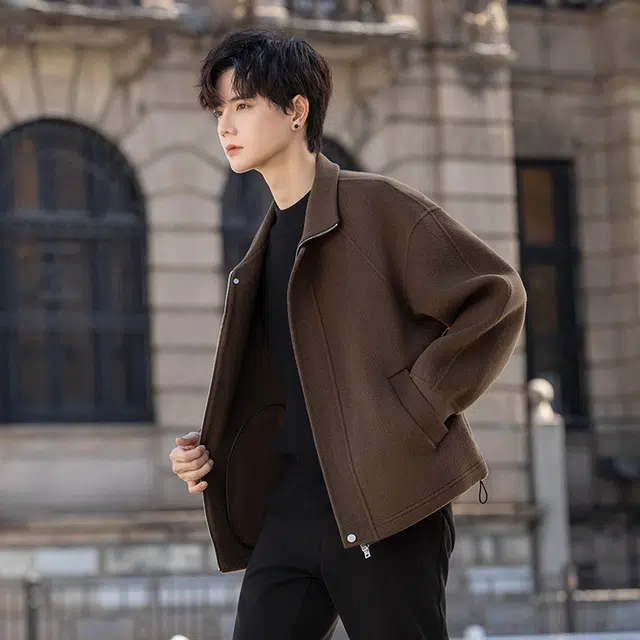 艾梵斯贝 美式复古潮流工装立领简约设计款日常通勤百搭宽松休闲商务行政时尚高级感慵懒质感气质夹克 男款