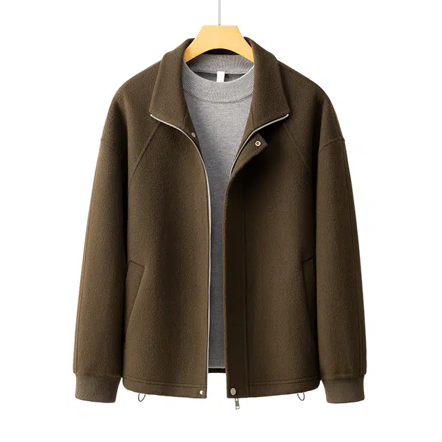 艾梵斯贝 美式复古潮流工装立领简约设计款日常通勤百搭宽松休闲商务行政时尚高级感慵懒质感气质夹克 男款