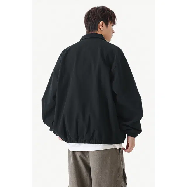 艾梵斯贝 美式复古翻领撞色拼接简约设计款高级感无性别日常休闲办公旅行百搭时尚北欧风宽松高端夹克 男女同款