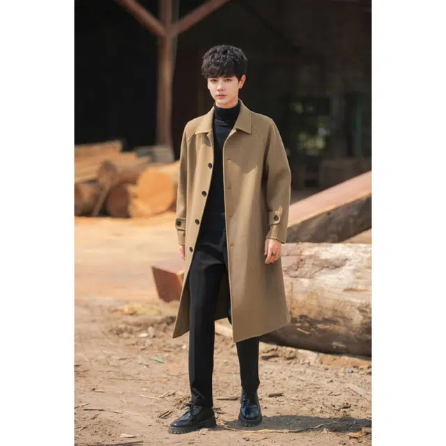 艾梵斯贝 时尚日常休闲翻领大衣 男款