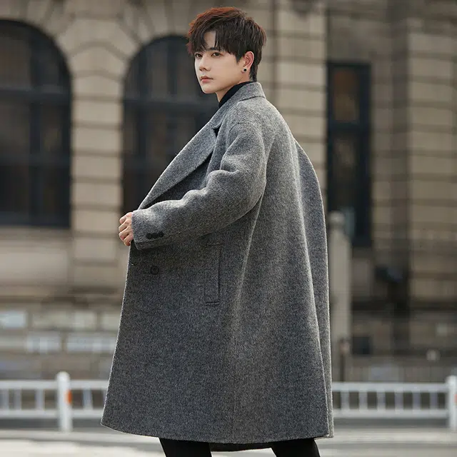 艾梵斯贝 经典款简约设计高级感高品质秋冬高羊毛日常休闲百搭商务高端行政气质中长款大衣 男女同款