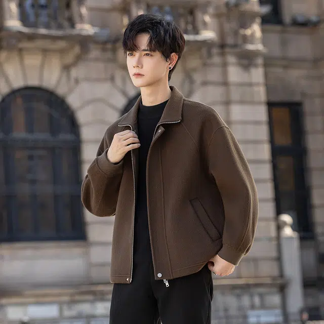 艾梵斯贝 美式复古潮流工装立领简约设计款日常通勤百搭宽松休闲商务行政时尚高级感慵懒质感气质夹克 男款