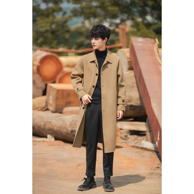 艾梵斯贝 时尚日常休闲翻领大衣 男款