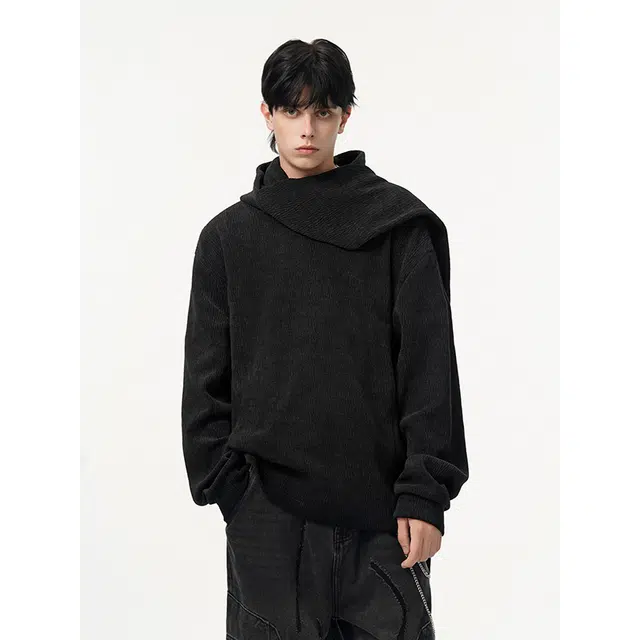 艾梵斯贝 复古文艺街头潮流时髦法式慵懒风混搭小众设计款高级感无性别日常通勤百搭宽松休闲时尚肌理感连帽情侣款卫衣 男女同款