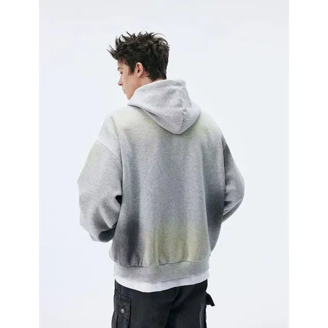 艾梵斯贝 美式复古运动风潮流高级感脏洗做旧球衣无性别日常通勤百搭个性街头简约时尚休闲高街连帽开衫卫衣 男女同款