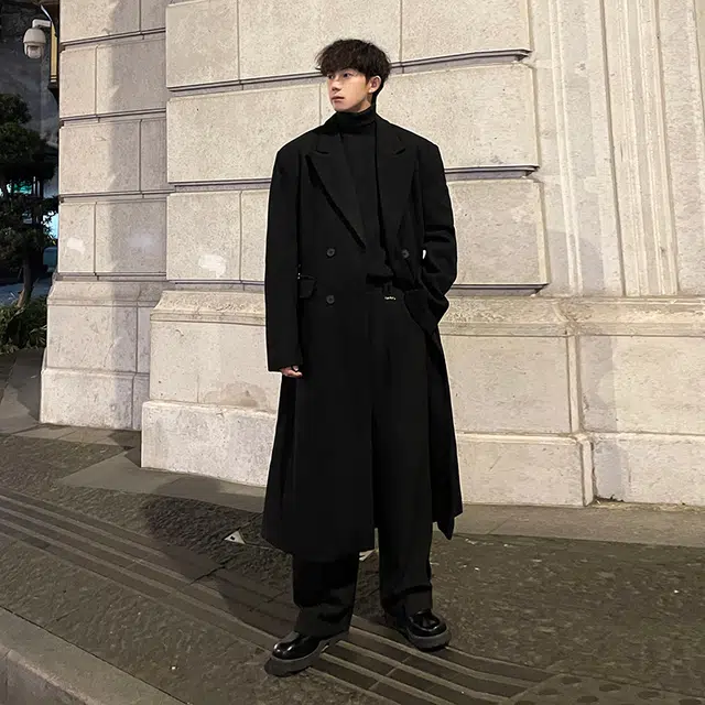 艾梵斯贝 简约高端轻奢高级感老钱风无性别日常通勤百搭宽松休闲时尚秋冬氛围感过膝外套潮牌商务正装情侣款毛呢大衣 男女同款