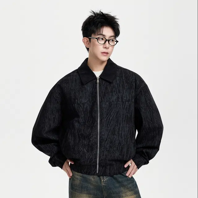 艾梵斯贝 美式复古潮流灯芯绒扎染翻领撞色防风防水小众设计感高品质日常通勤百搭宽松休闲夹克 男款