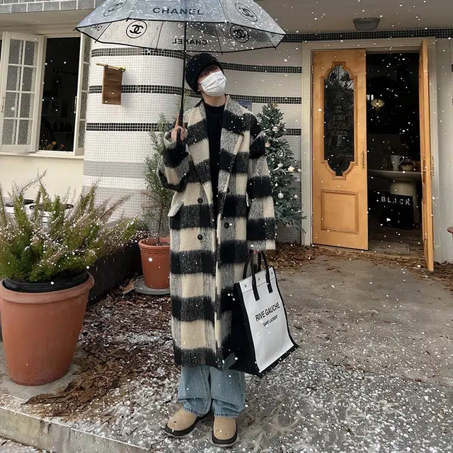 艾梵斯贝 高品质轻奢时尚简约加长款高个子韩版秋冬高级感休闲商务绅士日常通勒百搭英伦风双排扣大口袋修身西装领大衣 男女同款