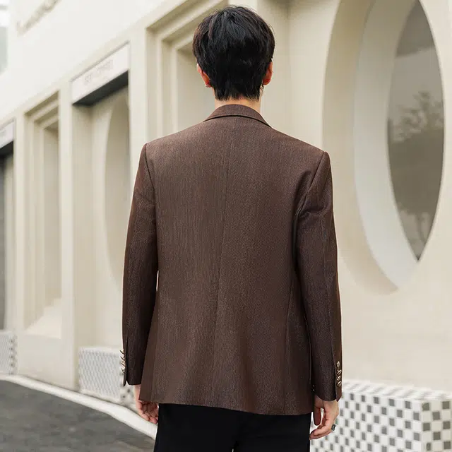 艾梵斯贝 高品质轻奢简约设计款平驳领干练职业正装通勤风气质款商务大气休闲时尚高级感西服西装 男款