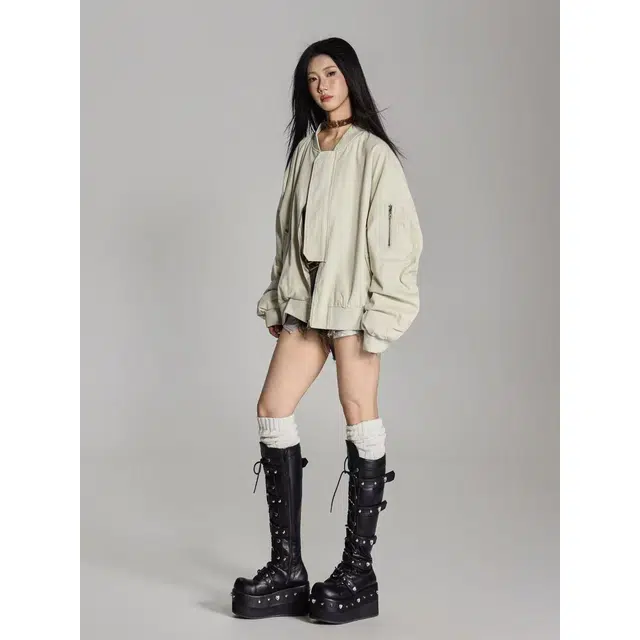 艾梵斯贝 美式复古潮流图像字母印花镰刀袖小众设计款高级感无性别主义潮酷高街风时尚简约百搭日常宽松休闲夹克 男女同款