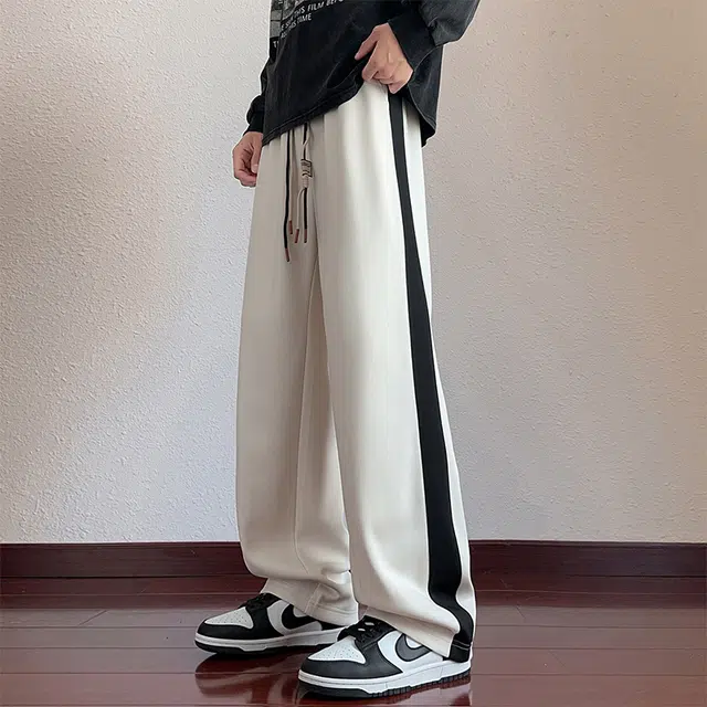 微牛 宽松春秋季阔腿裤直筒卫裤高腰垂感运动裤潮长裤休闲裤 男款