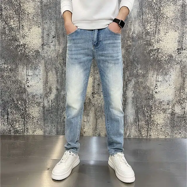 微牛 高端宽松百搭直筒裤休闲韩版长裤牛仔裤 男款