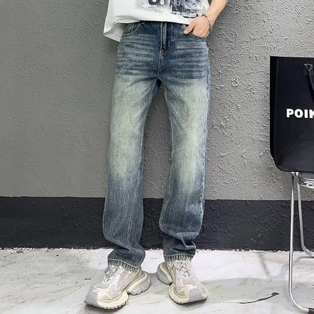 微牛 高端宽松百搭潮牌休闲韩版长裤牛仔裤 男款