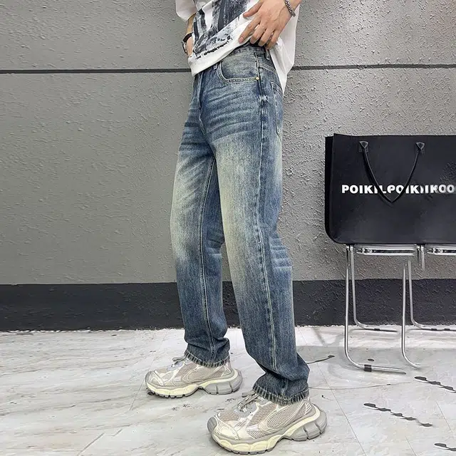 微牛 宽松百搭潮牌休闲韩版长裤牛仔裤 男款