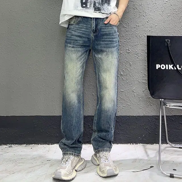 微牛 宽松百搭潮牌休闲韩版长裤牛仔裤 男款