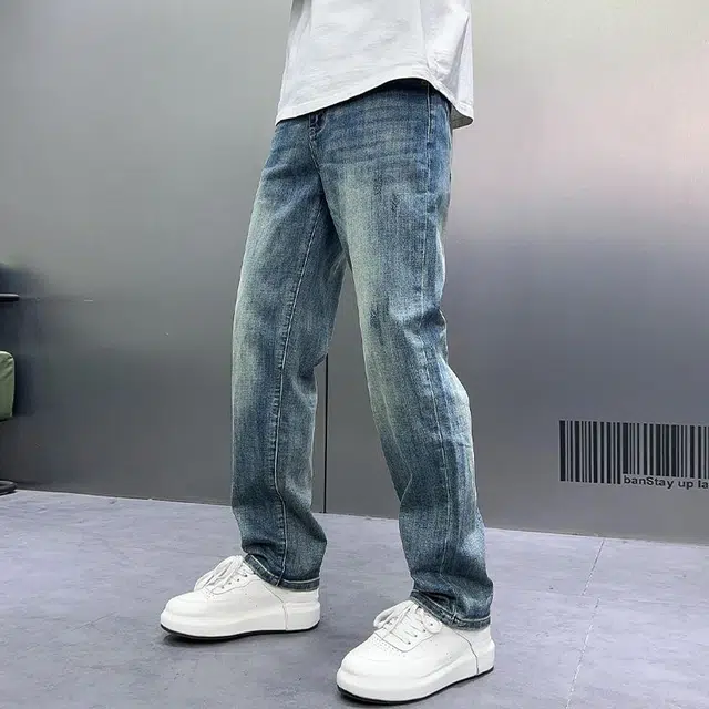 微牛 宽松百搭直筒裤休闲长裤牛仔裤 男款