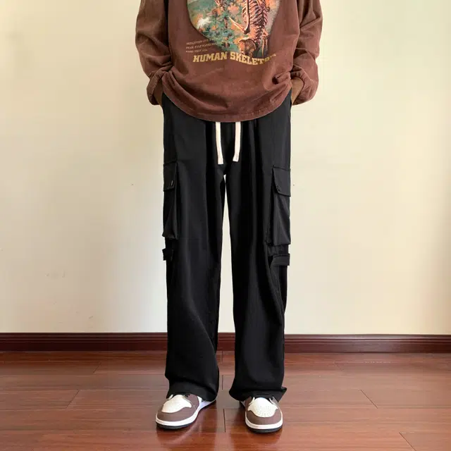 微牛 裤子韩版潮牌男士潮流时尚百搭运动裤宽松直筒休闲裤 男款