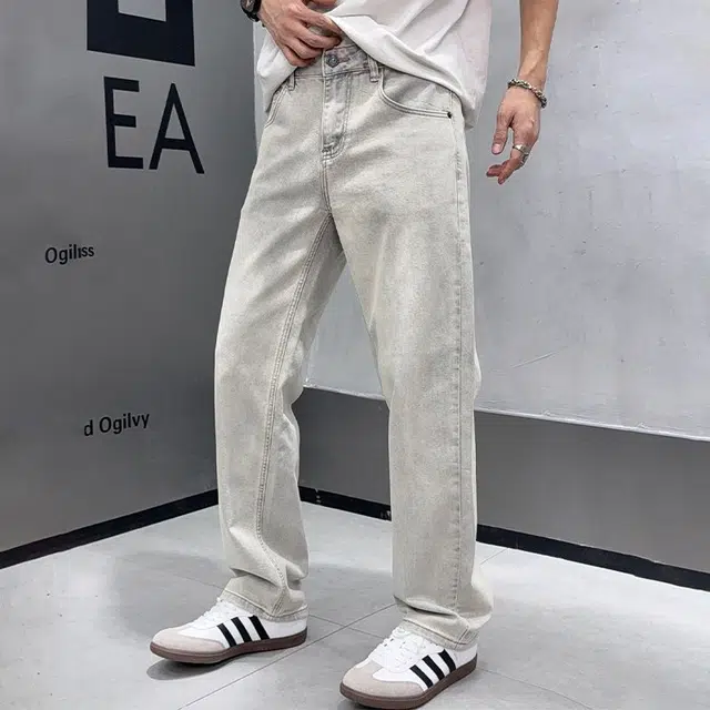 微牛 男士宽松百搭潮牌休闲长裤牛仔裤 男款