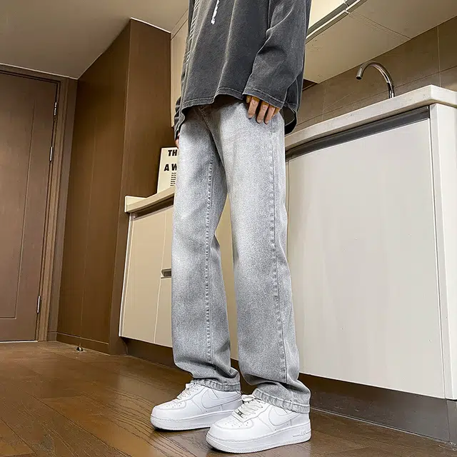 微牛 弹力直筒修身长裤高街裤子休闲裤牛仔裤 男款