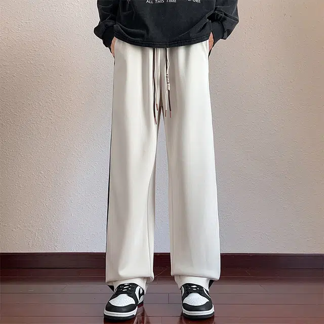 微牛 宽松春秋季阔腿裤直筒卫裤高腰垂感运动裤潮长裤休闲裤 男款