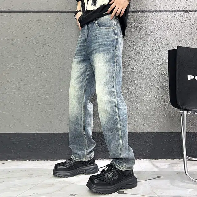 微牛 高端宽松百搭潮牌休闲直筒韩系长裤牛仔裤 男款