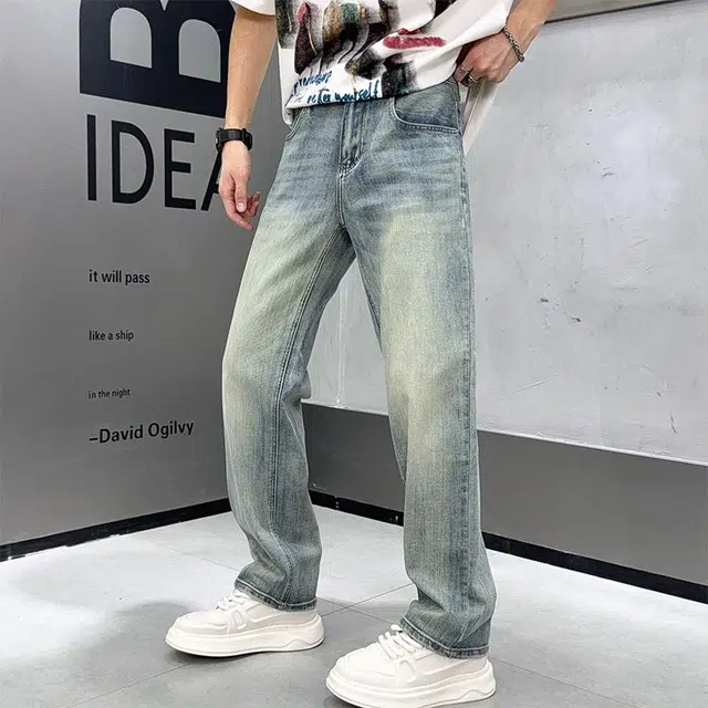 微牛 宽松百搭潮牌休闲长裤潮流牛仔裤 男款