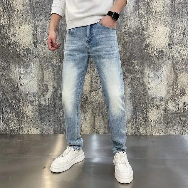 微牛 高端宽松百搭直筒裤休闲韩版长裤牛仔裤 男款
