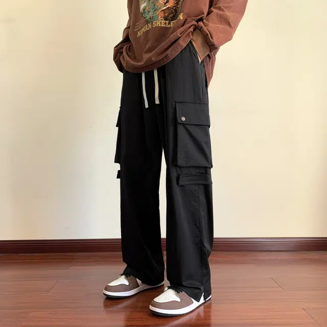 微牛 裤子韩版潮牌男士潮流时尚百搭运动裤宽松直筒休闲裤 男款