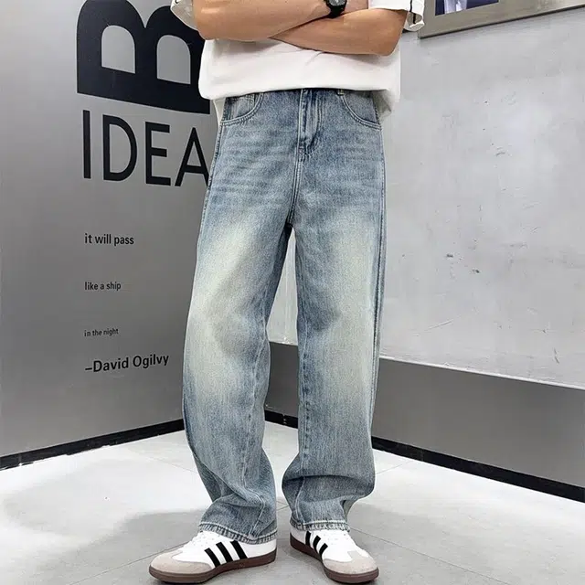 微牛 春夏季高端宽松百搭潮牌休闲长裤牛仔裤 男款