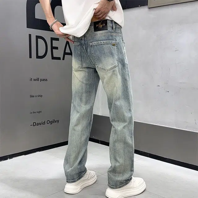 微牛 宽松百搭潮牌休闲长裤潮流牛仔裤 男款