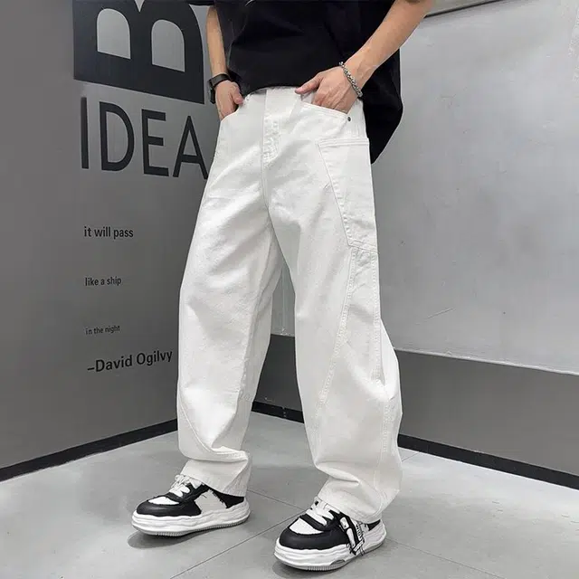 微牛 高端裤宽松百搭潮牌休闲长裤牛仔裤 男款