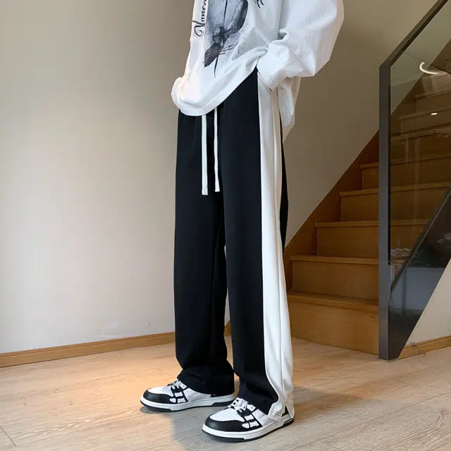 微牛 韩版潮牌裤子男士潮流时尚百搭运动裤宽松直筒休闲裤 男款