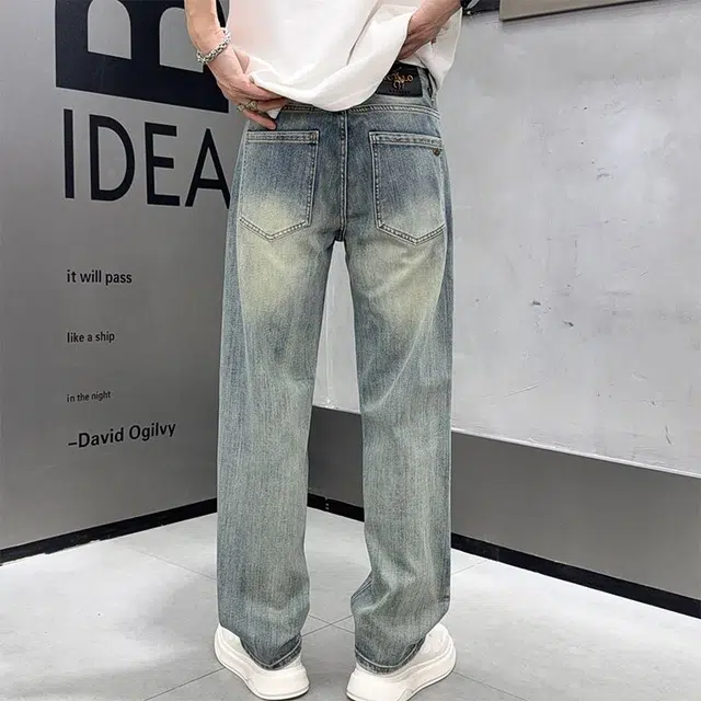 微牛 宽松百搭潮牌休闲长裤潮流牛仔裤 男款