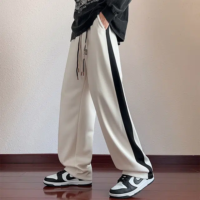 微牛 宽松春秋季阔腿裤直筒卫裤高腰垂感运动裤潮长裤休闲裤 男款