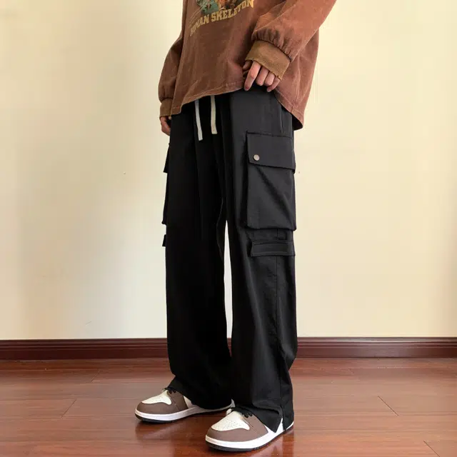 微牛 裤子韩版潮牌男士潮流时尚百搭运动裤宽松直筒休闲裤 男款