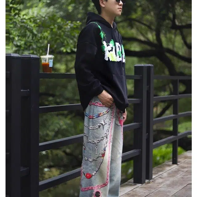 桴生 美式刺绣复古嘻哈风秋季宽松穿搭卫衣 女款