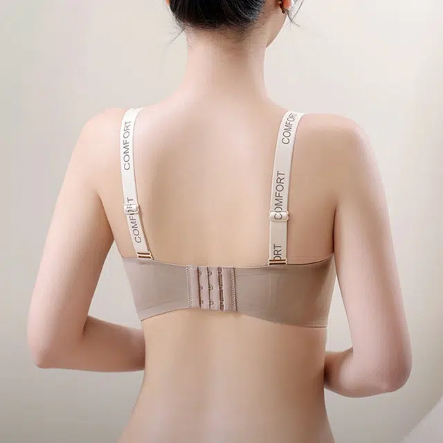 轻迎 半杯内衣小胸聚拢显大防下垂上托立挺无痕无钢圈美背果冻文胸罩女文胸 女款