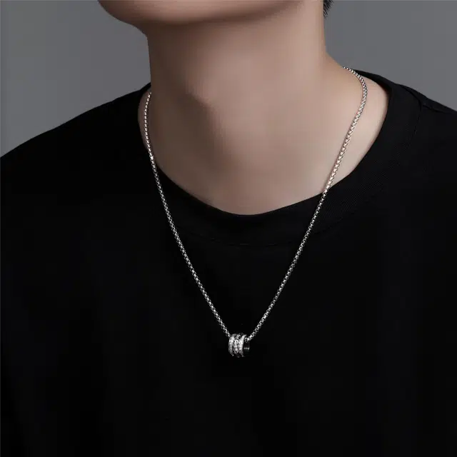 阿葱饰品 骷髅头转运小蛮腰 潮流高级感简约百搭小众设计感嘻哈复古痞帅个性百搭配饰 钛钢 项链 男女同款情侣款