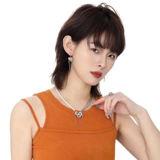 阿葱饰品 熔岩闪耀爱心 精致优雅轻奢高级感时尚气质个性独特嘻哈甜酷 合金 项链 女款