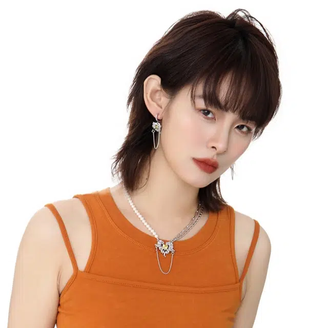 阿葱饰品 熔岩闪耀爱心 精致优雅轻奢高级感时尚气质个性独特嘻哈甜酷 合金 项链 女款