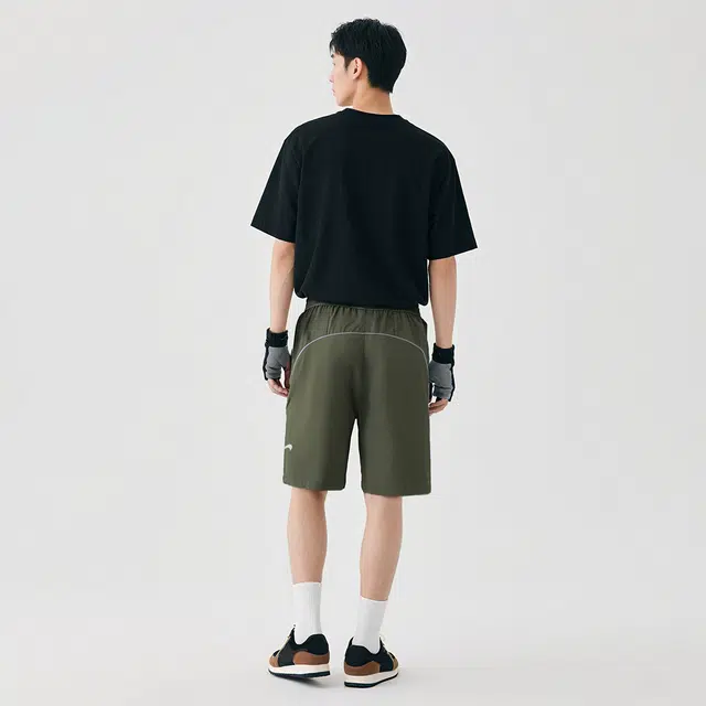 贵人鸟 户外系列 机能拼接休闲宽松中腰系带薄款凉感透气多巴胺纯色五分运动短裤 男女同款