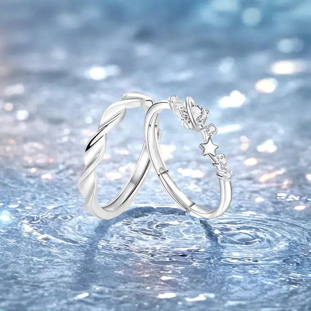 【恋爱约定|S999银】中国 银世城 爱恋星球对戒 开口可调节精致浪漫日常百搭 高级感清纯女大#好运 足银 戒指 男女同款情侣款 礼遇礼盒