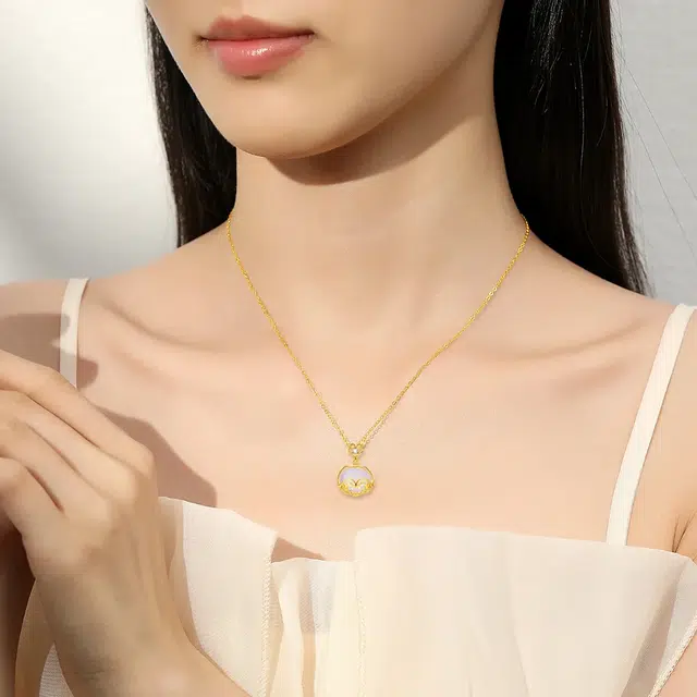 【高品质高透IS999银】中国 银世城 祥云平安如意转运小众设计感精致高级感 国潮新中式不过敏 玉髓 项链 男女同款情侣款