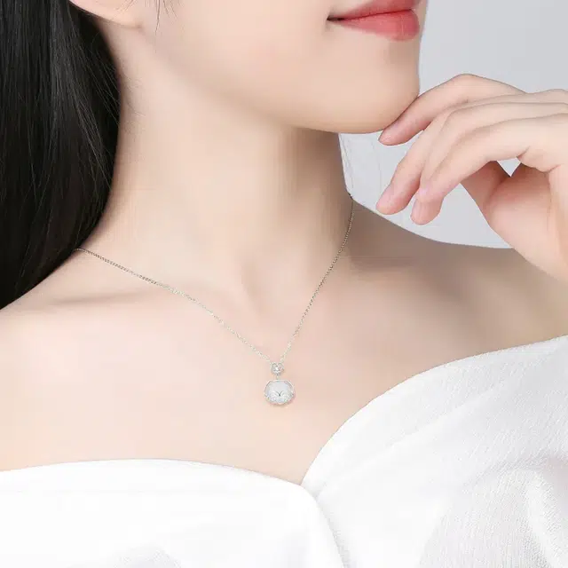 【高品质高透IS999银】中国 银世城 祥云平安如意转运小众设计感精致高级感 国潮新中式不过敏 玉髓 项链 男女同款情侣款