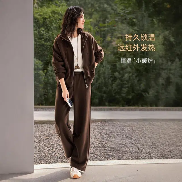 佐塞斯 高端品质轻奢美拉德卡皮巴拉绒外套套装秋冬季保暖初冬穿搭一整套卫衣 女款