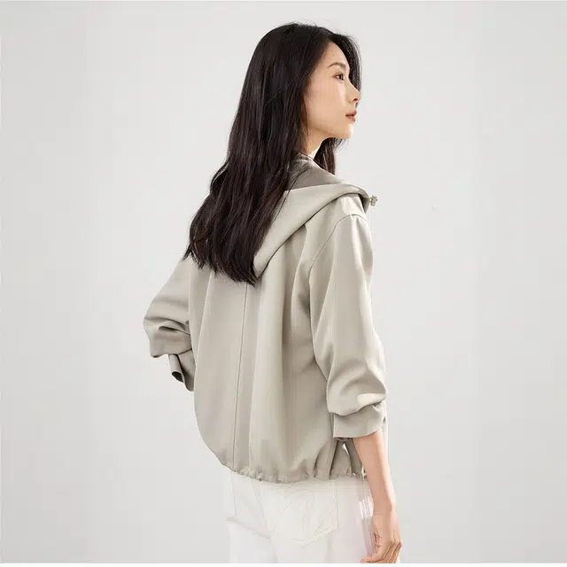 佐塞斯 优雅简约休闲气质巨好看的外套女秋季时尚百搭短款工装上衣风衣 女款