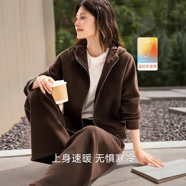 佐塞斯 高端品质轻奢美拉德卡皮巴拉绒外套套装秋冬季保暖初冬穿搭一整套卫衣 女款